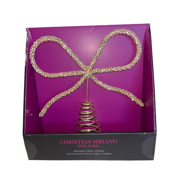 Christian Siriano Gold Rhinestone Bow Tree Topper Christmas 2024 Viral Tiktok - Picture 1 of 3